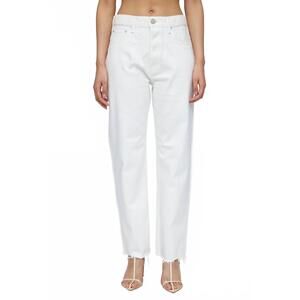 NEW MOUSSY aurora wide straight crop jean in white